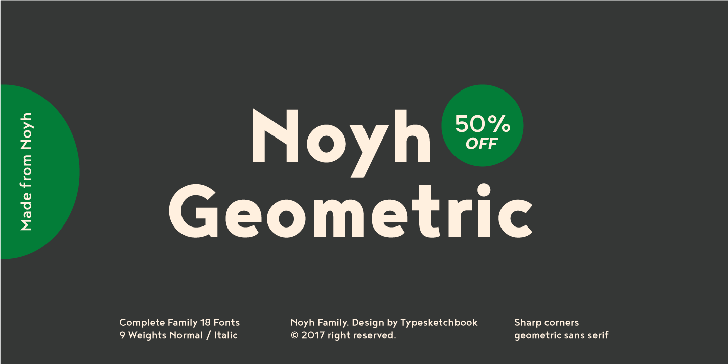 Пример шрифта Noyh Geometric Slim Bold
